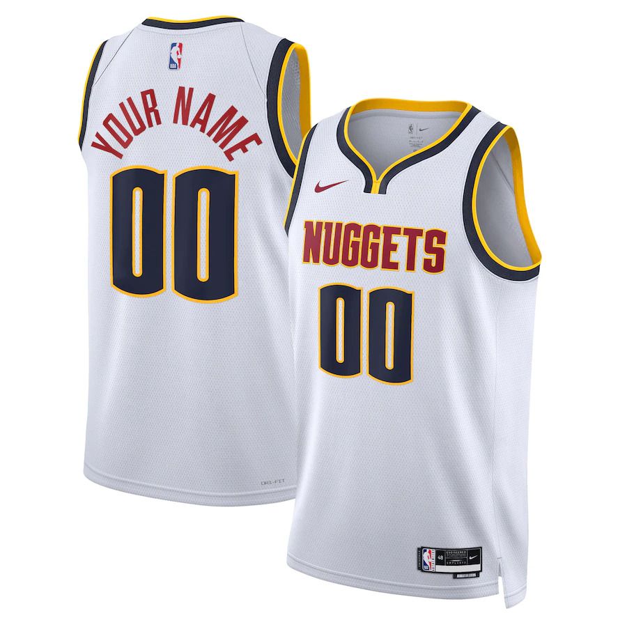 Men Denver Nuggets Nike White Association Edition 2022-23 Swingman Custom NBA Jersey